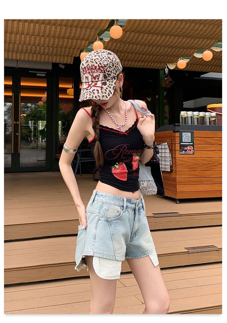 실사 레트로 달콤한 차가운 와 성별 거리 데님 반바지 여성 여름 새로운 다용도 슬림해 보이는 핫걸 핫 바지 상세 이미지 33