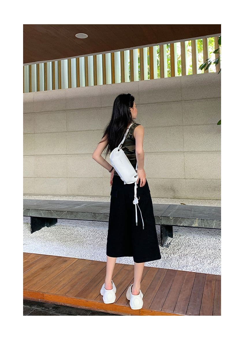 실사 여름 새로운 아메리칸 워싱 레이스업 펌프 로프 기타 주머니 워크웨어 7 점 캐주얼 바지 여성 상세 이미지 22
