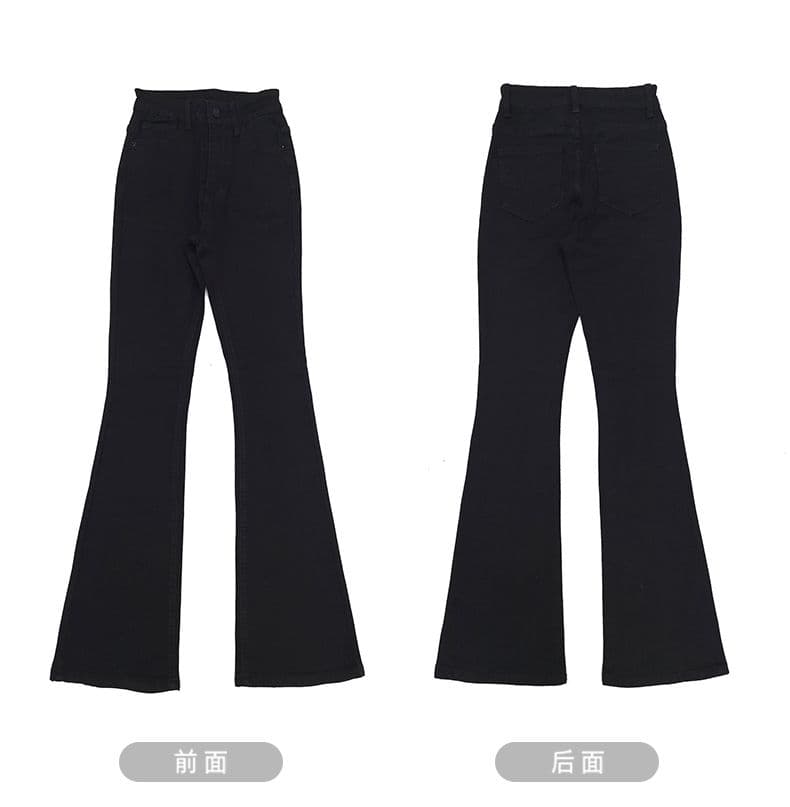 실사 핫걸 슬림해 보이는 바닥 청소 나팔 바지 9 포인트 긴 바지 길이 연장 xs-xxl 상세 이미지 10