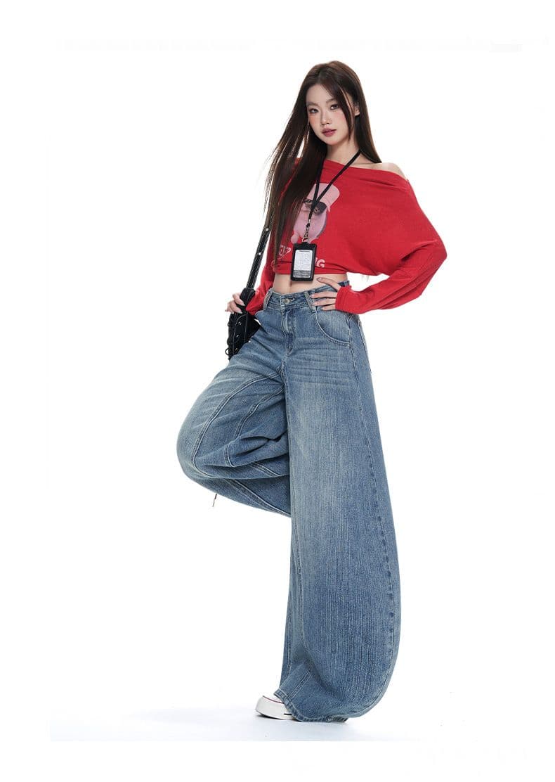 실사 워싱 블루 대나무 마디 곡물 분할 패치워크 디자인 센스 청바지 2026 이른 가을 트렌드 캐주얼 모통이 칼 바지 상세 이미지 8
