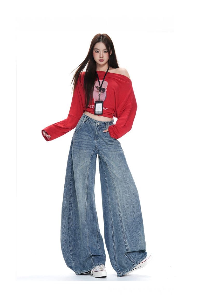 실사 워싱 블루 대나무 마디 곡물 분할 패치워크 디자인 센스 청바지 2026 이른 가을 트렌드 캐주얼 모통이 칼 바지 상세 이미지 15
