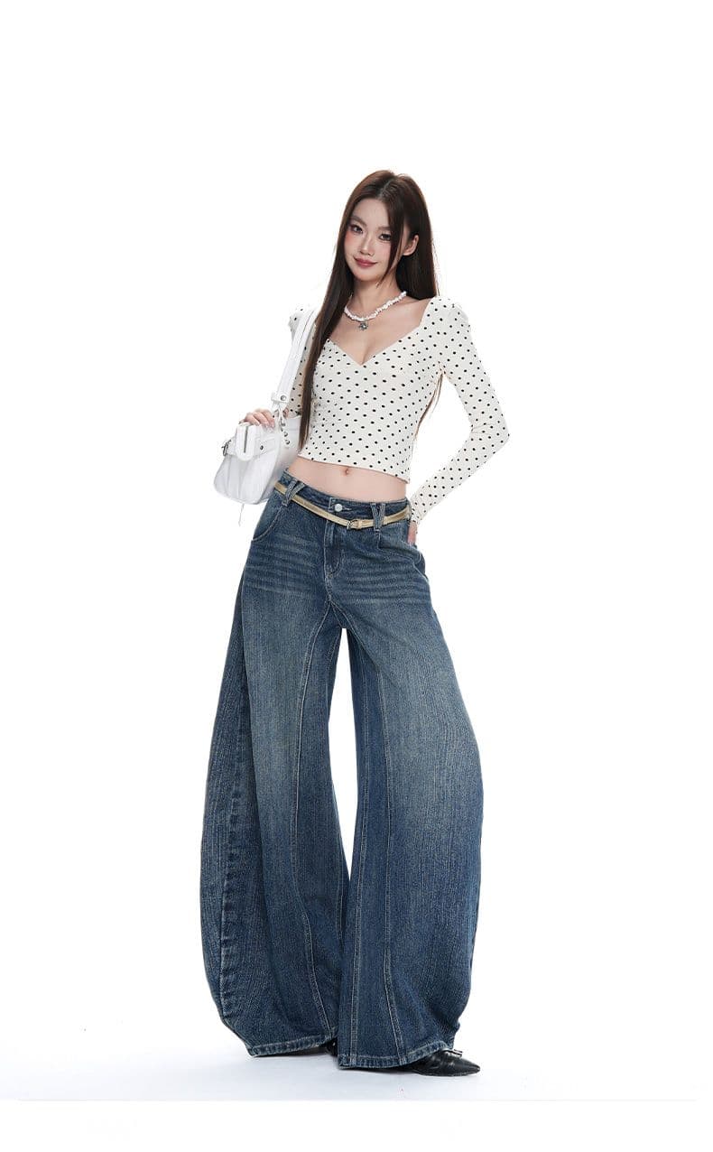 실사 워싱 블루 대나무 마디 곡물 분할 패치워크 디자인 센스 청바지 2026 이른 가을 트렌드 캐주얼 모통이 칼 바지 상세 이미지 21