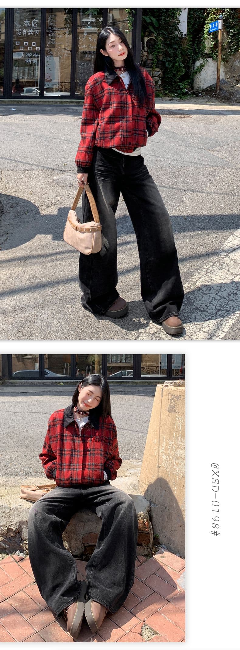 실사 2026 가을 아메리칸 스트레이트 넓은 다리 청바지 가을 루즈핏 슬림해 보이는 도루 센스 바닥 청소 바지 상세 이미지 10