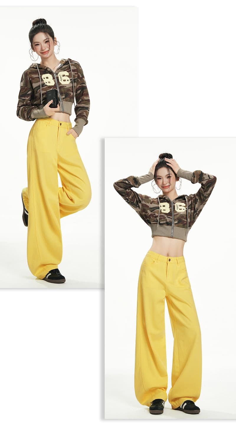실사 패션 연령 감소 클래식 기타 색상 루즈핏 스트레이트 넓은 다리 청바지 여성 상세 이미지 25