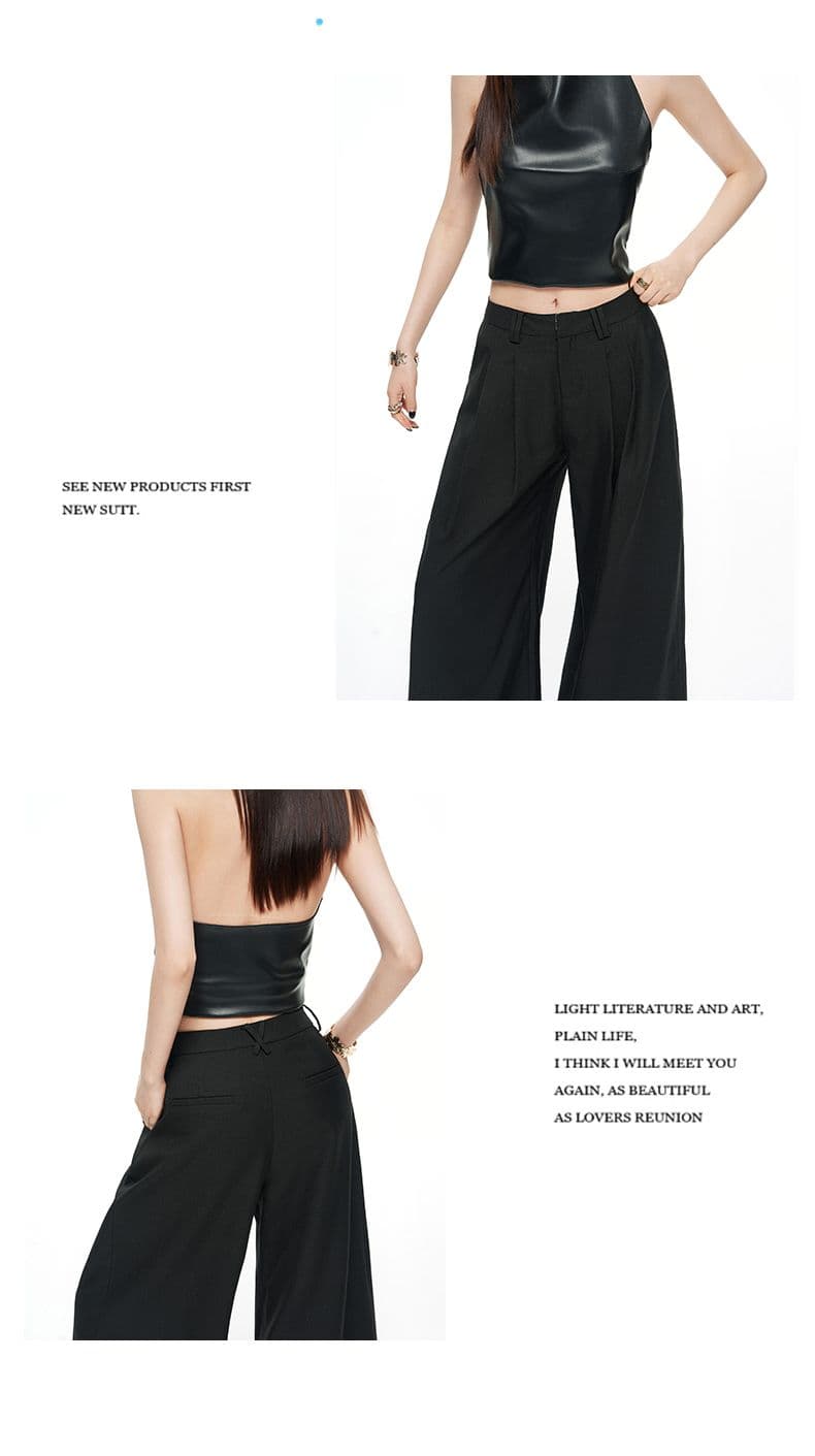 실사 가을 겨울철 새로운 아메리칸 레트로 정장 루즈핏 느긋한 도루 센스 핫걸 캐주얼 바지 여성 상세 이미지 3