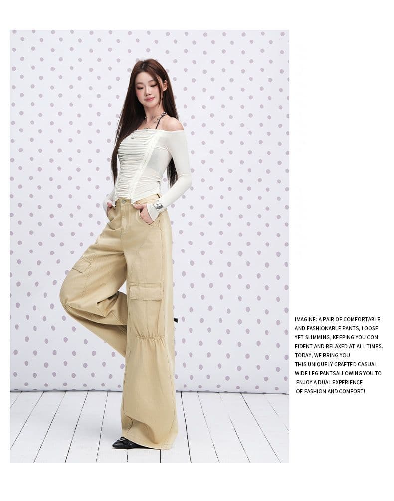 실사 카키 색 순면 Chic 펌프 Pleat 자르기 센스 청바지 여성 2026 년 다용도 캐주얼 워크웨어 팬츠 상세 이미지 12