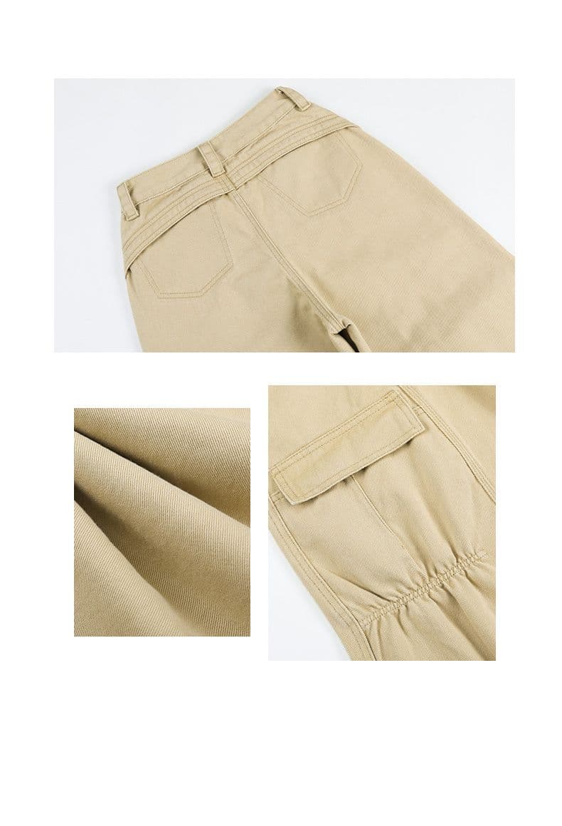 실사 카키 색 순면 Chic 펌프 Pleat 자르기 센스 청바지 여성 2026 년 다용도 캐주얼 워크웨어 팬츠 상세 이미지 29