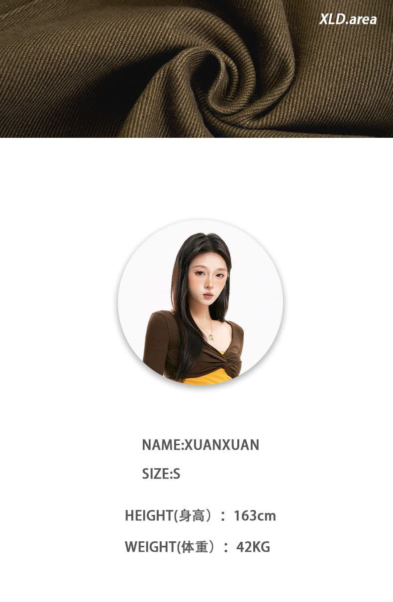 실사 2026 가을 청바지 여성 모통이 칼 워크웨어 바람 이중층 허리 머리 느긋한 상세 이미지 6