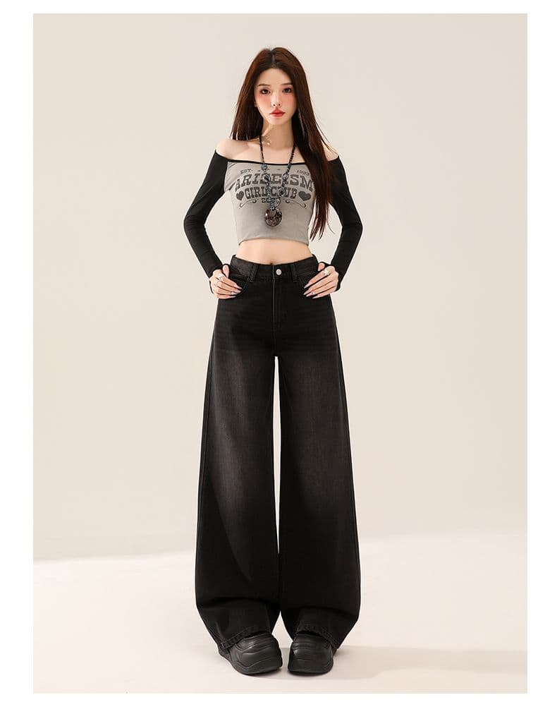 실사 봄 가을 새로운 레트로 파란색 넓은 다리 청바지 여성 스트레이트 루즈핏 다용도 캐주얼 바지 상세 이미지 28