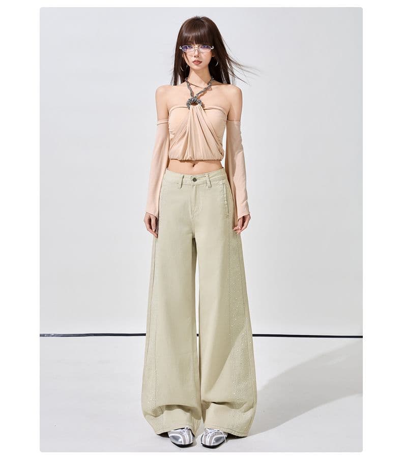 실사 Gypsophila 플래시 훈련 2026 모통이 칼 청바지 루즈핏 하이웨이스트 도루 센스 다용도 바닥 청소 바지 슬림해 보이는 긴 바지 상세 이미지 11