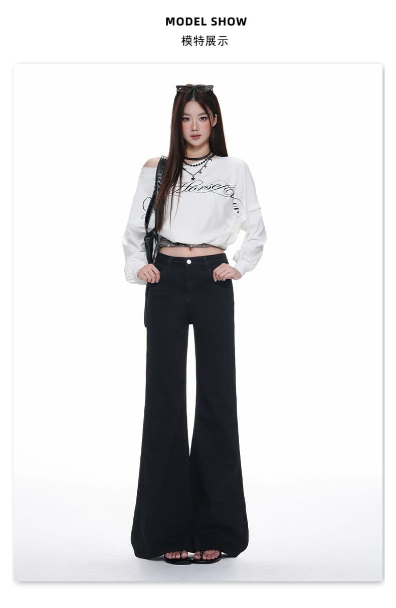 실사 하이웨이스트 나팔 바지 다용도 몸매 가꾸기 슬림해 보이는 신축성 연령 감소 아니요 막대기 다리 나팔 바지 디스플레이 비율 디스플레이 다리 길이 상세 이미지 9