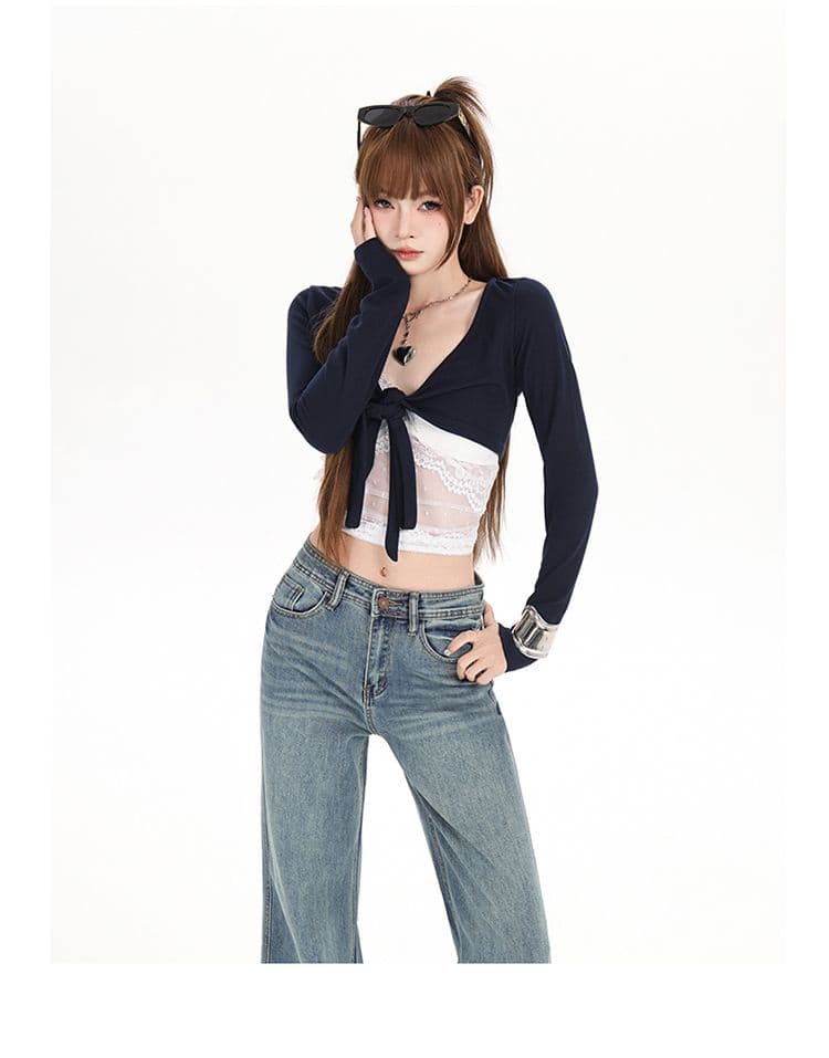 실사 아메리칸 레트로 마이크로 매운맛 청바지 여성 새로운 로우 웨이스트 루즈핏 아니요 막대기 다리 바닥 청소 와이드 레그 팬츠 어린이 상세 이미지 15