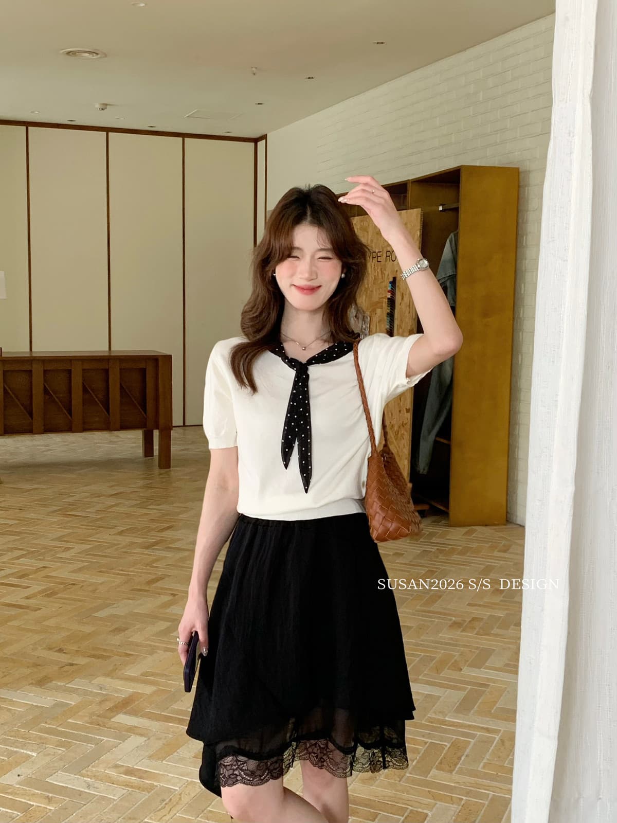 susan- 켜기 새로운 아무것도 저항 넥타이 아니요 철거 여름 품격 천 골드 센스 부드러운 니트 스웨터 s05