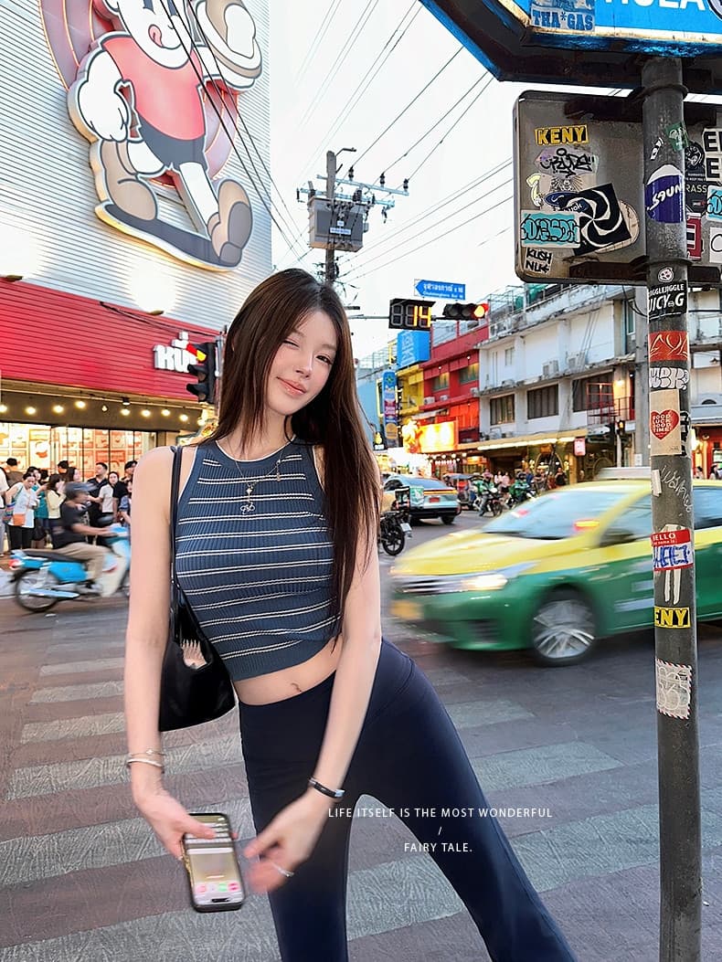 spicy 핫걸 조끼 2026 여름 자수 스트라이프 모직물 조끼 발굴하다 어깨 디자인 슈퍼 슬림해 보이는 디스플레이 몸 상세 이미지 37