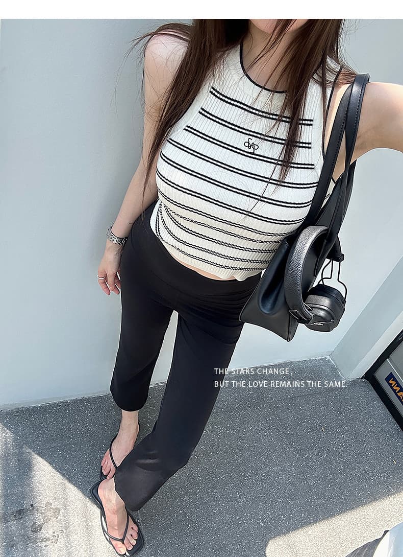 spicy 핫걸 조끼 2026 여름 자수 스트라이프 모직물 조끼 발굴하다 어깨 디자인 슈퍼 슬림해 보이는 디스플레이 몸 상세 이미지 45