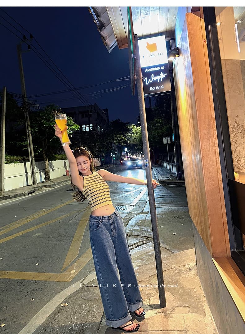 spicy 핫걸 조끼 2026 여름 자수 스트라이프 모직물 조끼 발굴하다 어깨 디자인 슈퍼 슬림해 보이는 디스플레이 몸 상세 이미지 58