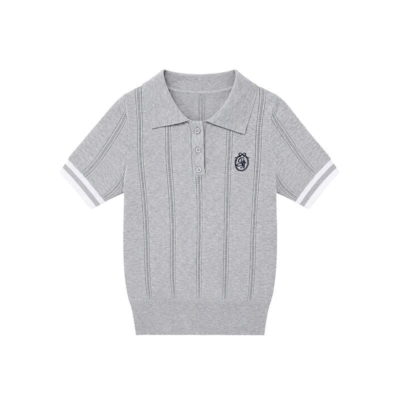 미니멀리즘 문예 반팔 POLO 칼라 얼음 실크 니트 스웨터 여성 여름 2026 년 새로운 맨위 프랑스식 작은 상세 이미지 11