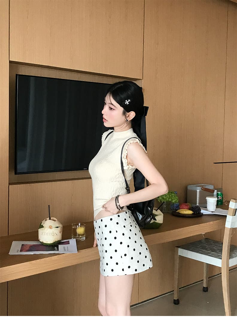 스탠드 칼라 양모 몸매 가꾸기 작은 날다 소매 짠 셔츠 여성 2026 새로운 민소매 조끼 맨위 높음 지혜 센스 상세 이미지 28