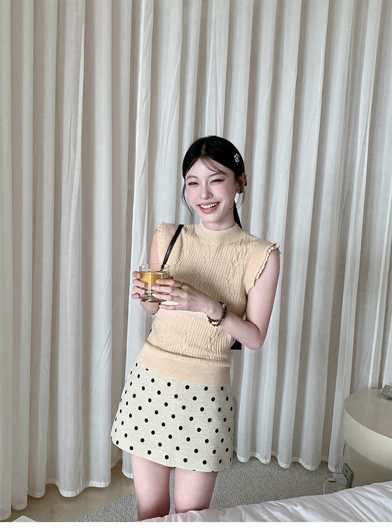 스탠드 칼라 양모 몸매 가꾸기 작은 날다 소매 짠 셔츠 여성 2026 새로운 민소매 조끼 맨위 높음 지혜 센스 상세 이미지 30