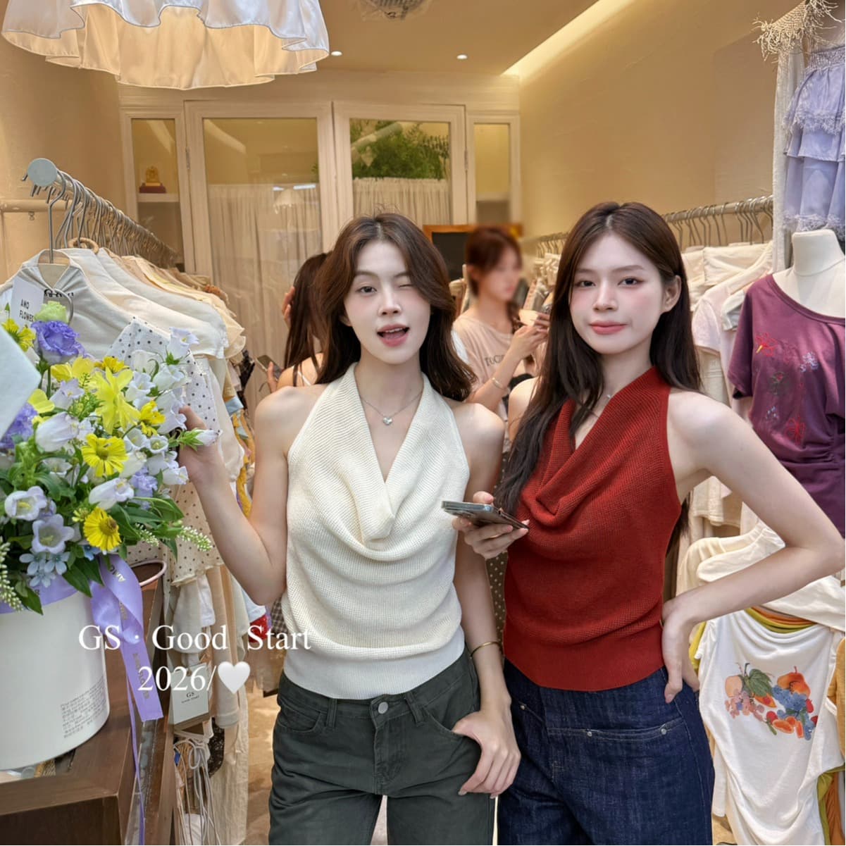 gs.good start- 프랑스식 느긋한 바람 깊은 V 넥 몸매 가꾸기 단색 행침 목 니트 작은 셔츠 조끼 d1231 이미지 5
