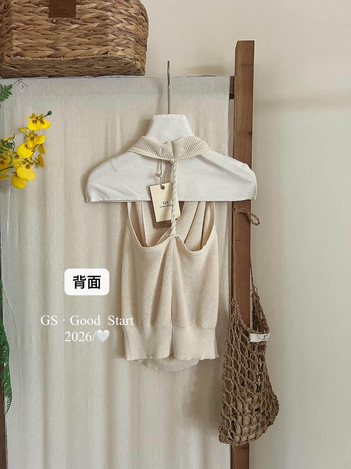 gs.good start- 프랑스식 느긋한 바람 깊은 V 넥 몸매 가꾸기 단색 행침 목 니트 작은 셔츠 조끼 d1231 상세 이미지 15