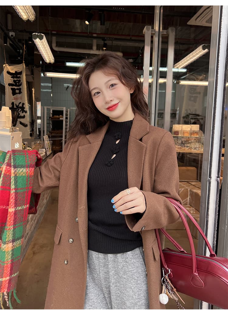 용 자매 홈 화이트 반하이넥 스웨터 기본 셔츠 여성 의류 인사이드 가져 가라. 2026 새로운 봄 가을 고급 센스 니트 맨위 상세 이미지 25