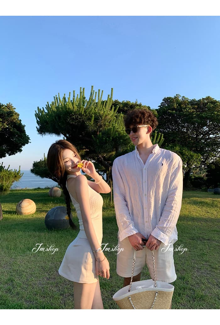 jmshop 서울 자매 순수한 욕망 바람 발굴하다 어깨 행침 목 조끼 여성 여름 레이스 조각 민소매 니트 맨위 상세 이미지 21
