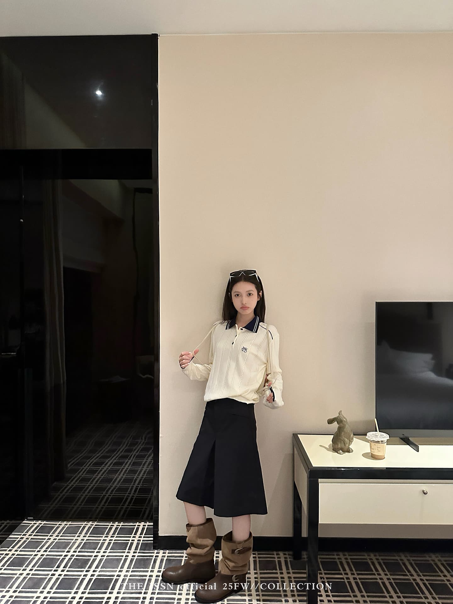 배색 POLO 칼라 트위스트 무늬 니트 스웨터 만나는 스웨터 여자 가을 겨울 캐주얼 긴팔 루즈핏 슬림해 보이는 인사이드 잡아라. 의류 상세 이미지 7