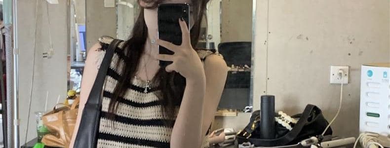 스트라이프 슬립 여성 드레스 여름 핫걸 루즈핏 캐주얼 해변가 휴가 작은 키 민소매 조끼 길다 치마 상세 이미지 6