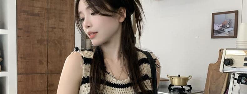 스트라이프 슬립 여성 드레스 여름 핫걸 루즈핏 캐주얼 해변가 휴가 작은 키 민소매 조끼 길다 치마 상세 이미지 24
