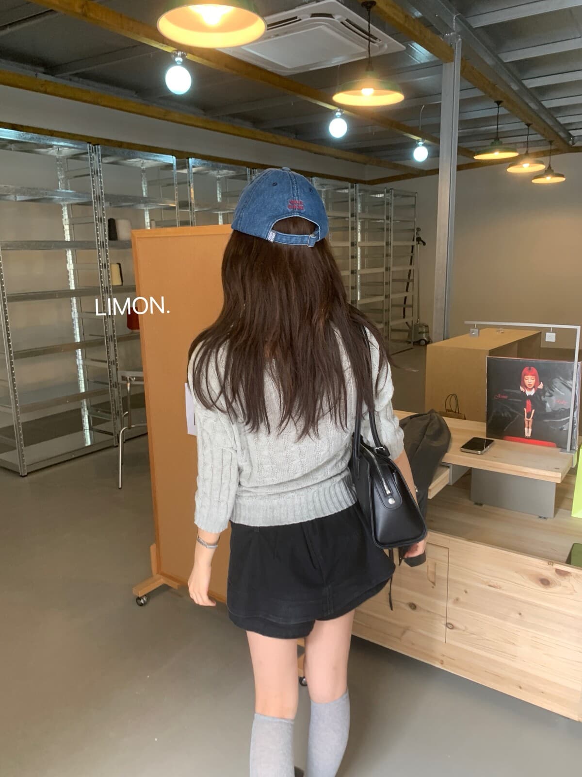 the limon 레몬 녹차 한 부서 품격 V넥 트위스트 꽃 자수 다용도 니트 스웨터 여성 중간 소매 맨위 가을 상세 이미지 15