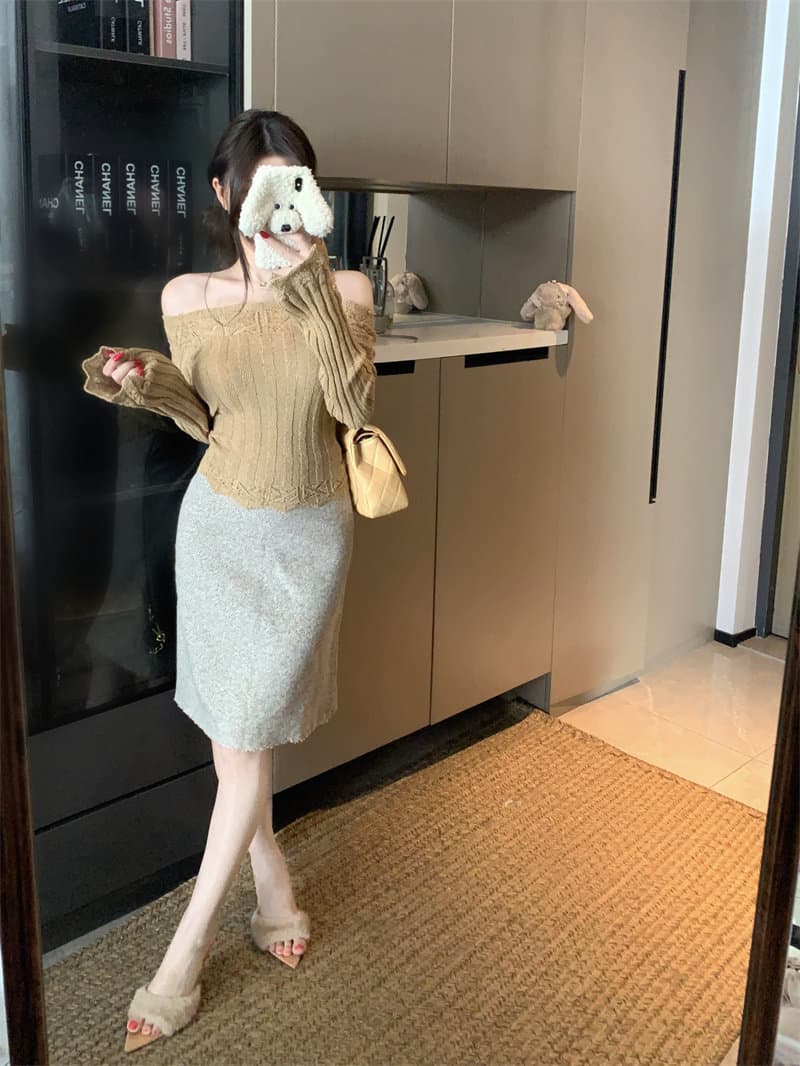 왜가리 녹색 하나 오리지널 잉여금 분말 눈물 프랑스식 니트 스웨터 여성 겨울 레이스 거친 구덩이 기사 몸매 가꾸기 인사이드 가져 가라. 기본 셔츠 상세 이미지 66