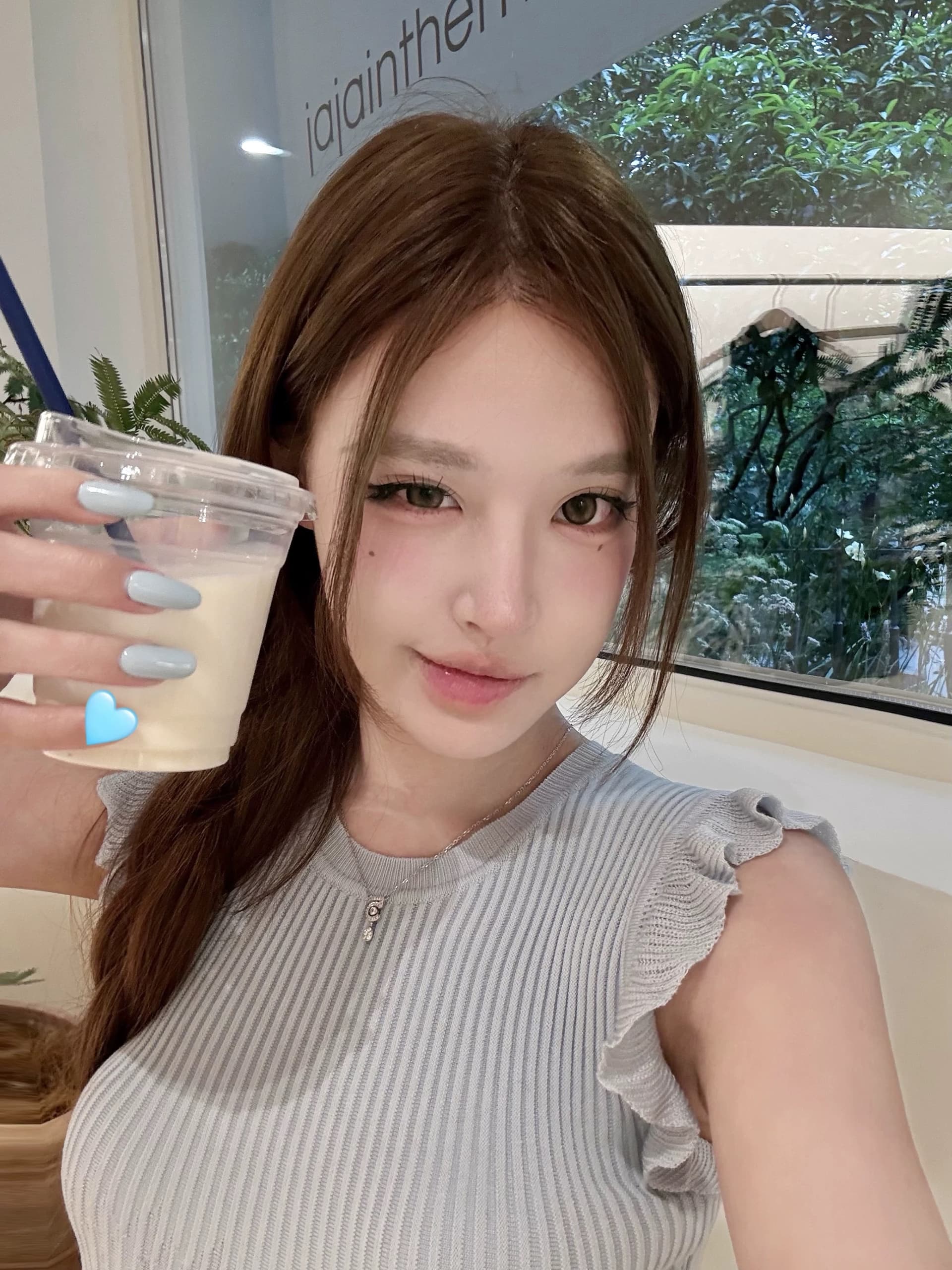 jmshop 쇼 와 doll 센스 프릴 라이 경기 서울 주간 실크 니트 스웨터 여름 허리 수축 슬림해 보이는 민소매 맨위 이미지 2
