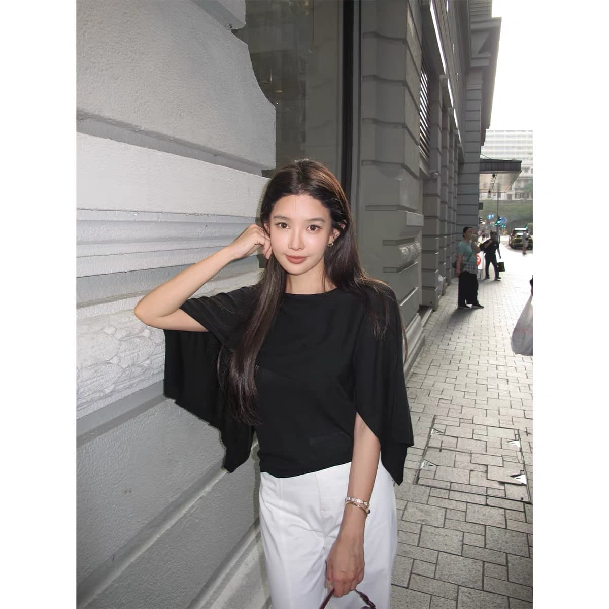 시 웨이 리앙 05 20 높음 지혜 비싼 여성 실크 면 편안함 무료 자외선 차단 망토 페이크 레이어드 맨위 이미지 5