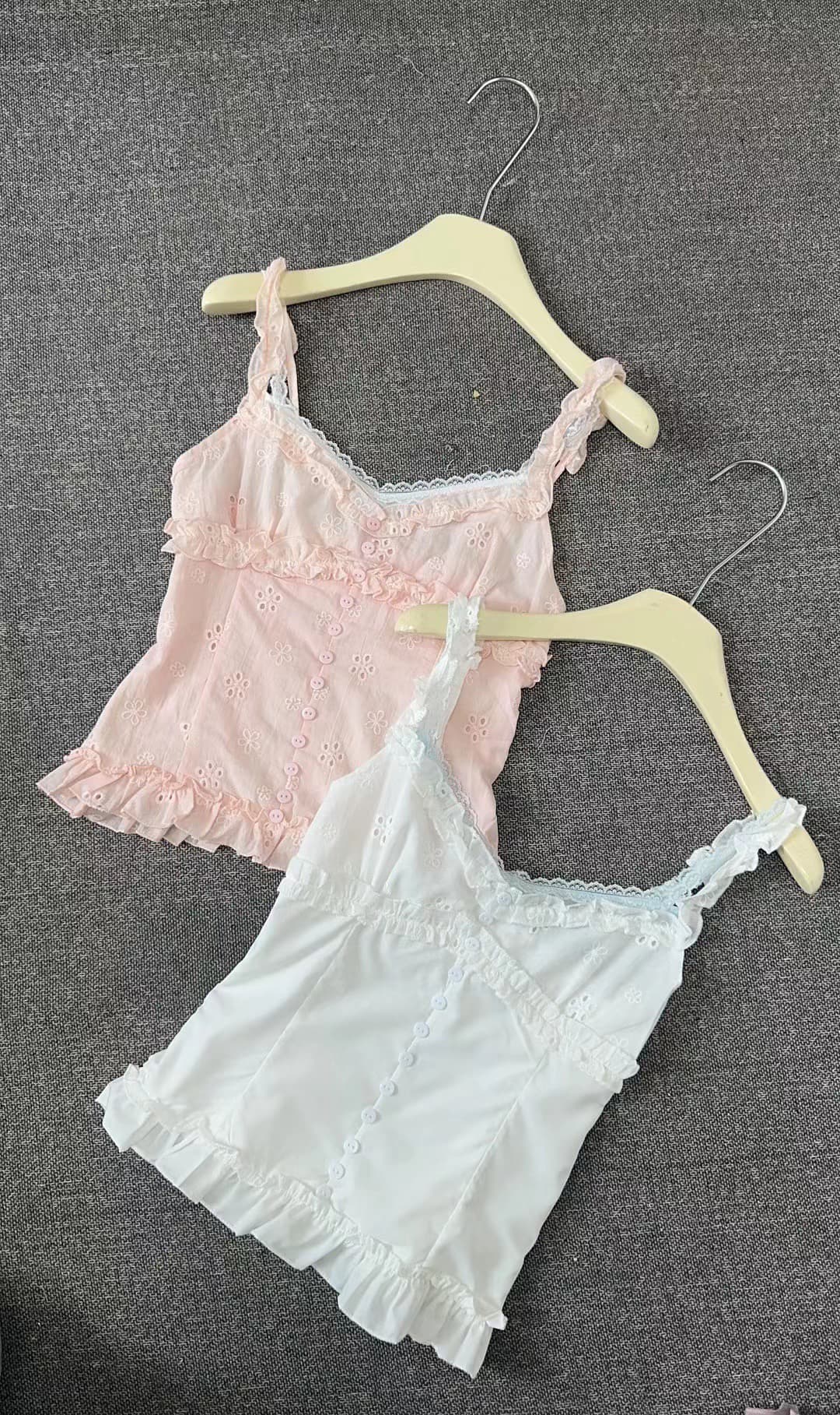 callmeear 오리지널 초여름 발레 꿈 배색 디자인 캐미솔 허리 수축 프랑스식 맨위