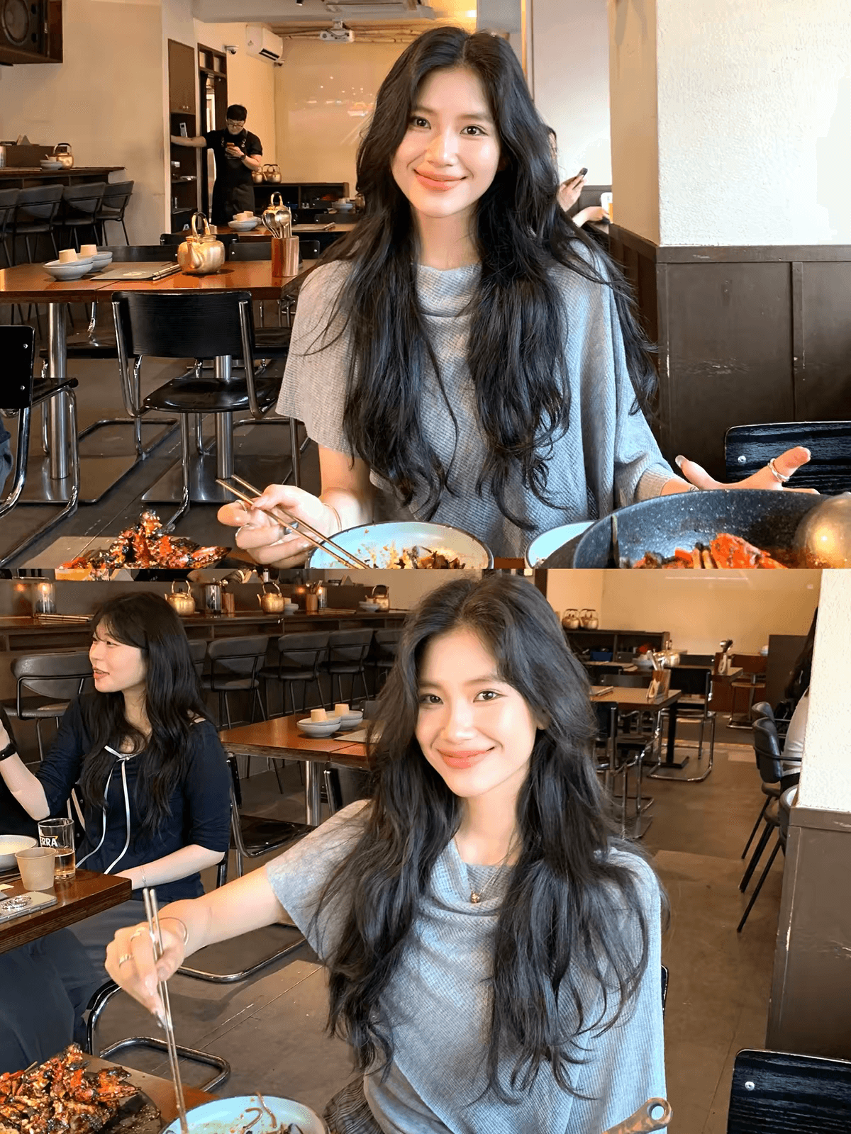 daqianwithu 필리핀 린 영화 부드럽다 프로 피부 부드러운 편안함 느긋한 숄 니트 스웨터 상세 이미지 1