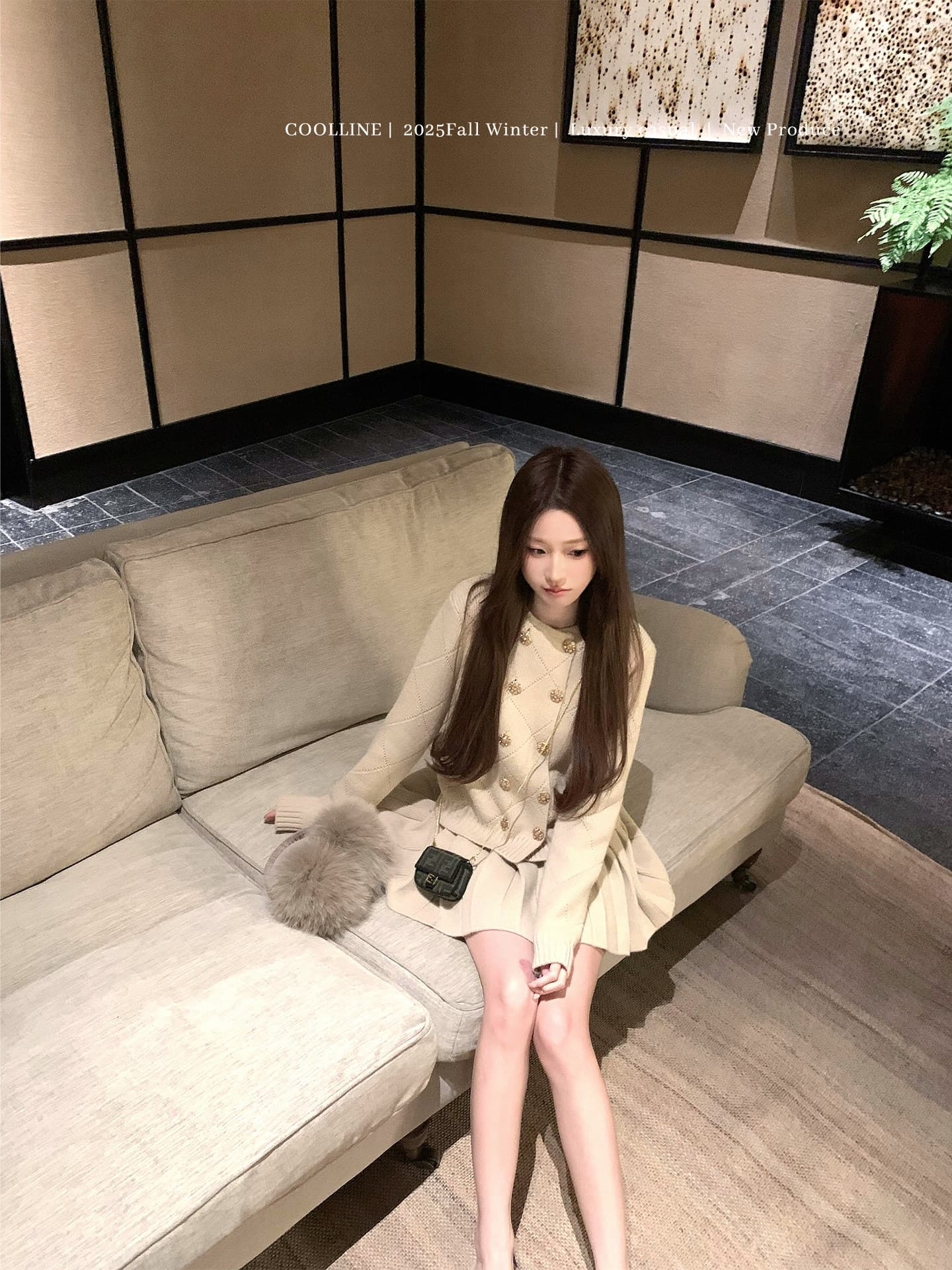 coolline 숲 희 달빛 아래서 계 언어 절묘한 유리 버클 니트 세트 디스플레이 화이트 이중 버튼 오픈 가디건 반 스커트