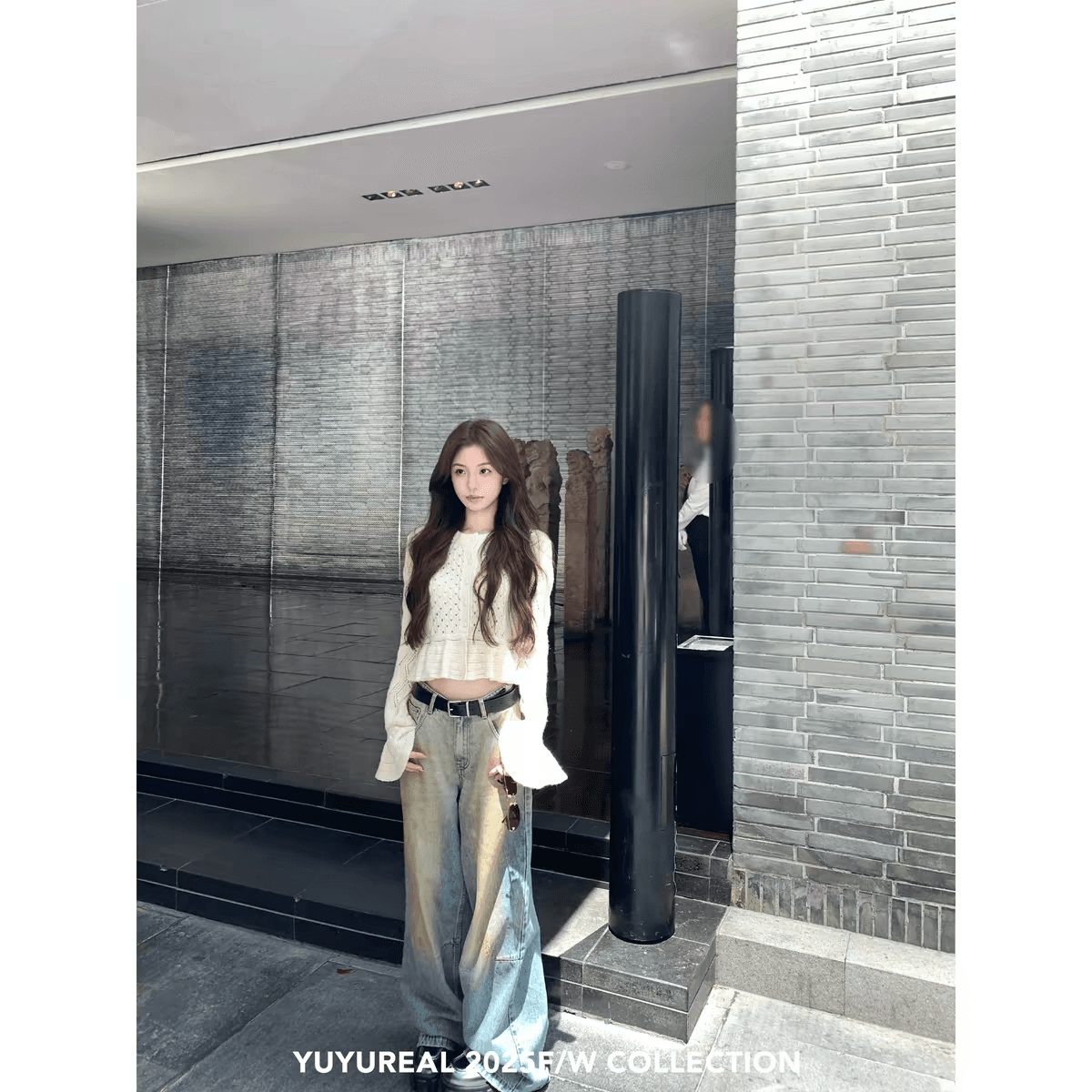 yuyureal 사설 서비스 홀로우 아웃 자수 프릴 양 낙타 털 니트 오픈 가디건 프랑스식 레트로 디자인 센스 여성 상세 이미지 6
