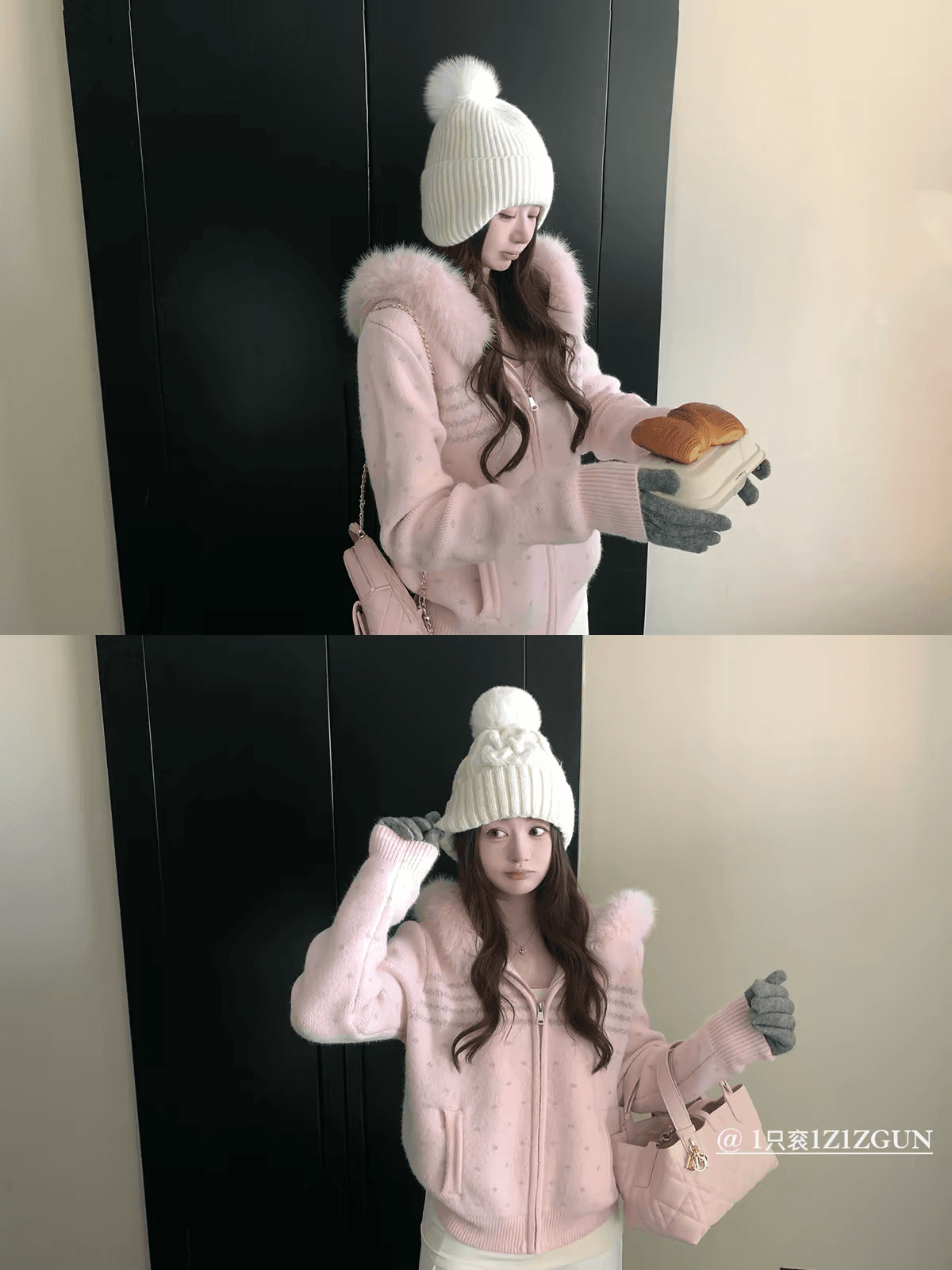 공정한 섬 후드 모피 칼라 스웨터 코트 새로운 루즈핏 슬림해 보이는 다용도 니트 오픈 가디건 보온 맨위 이미지 4