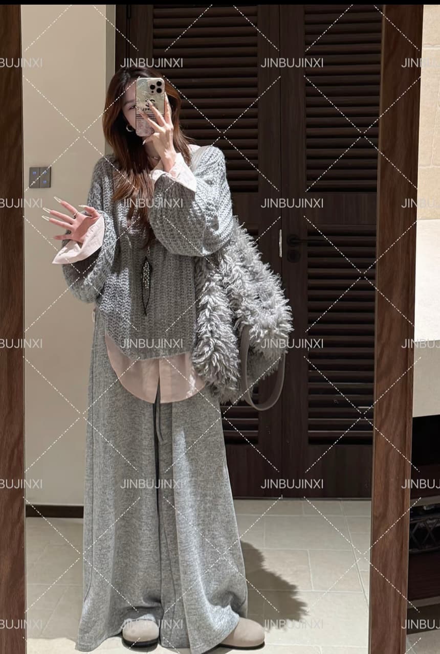 jbjx 부드러운 우유 서리 가을 한 부서 느긋한 센스 니트 스웨터 품격 루즈핏 패션 디자인 센스 여성 상세 이미지 4