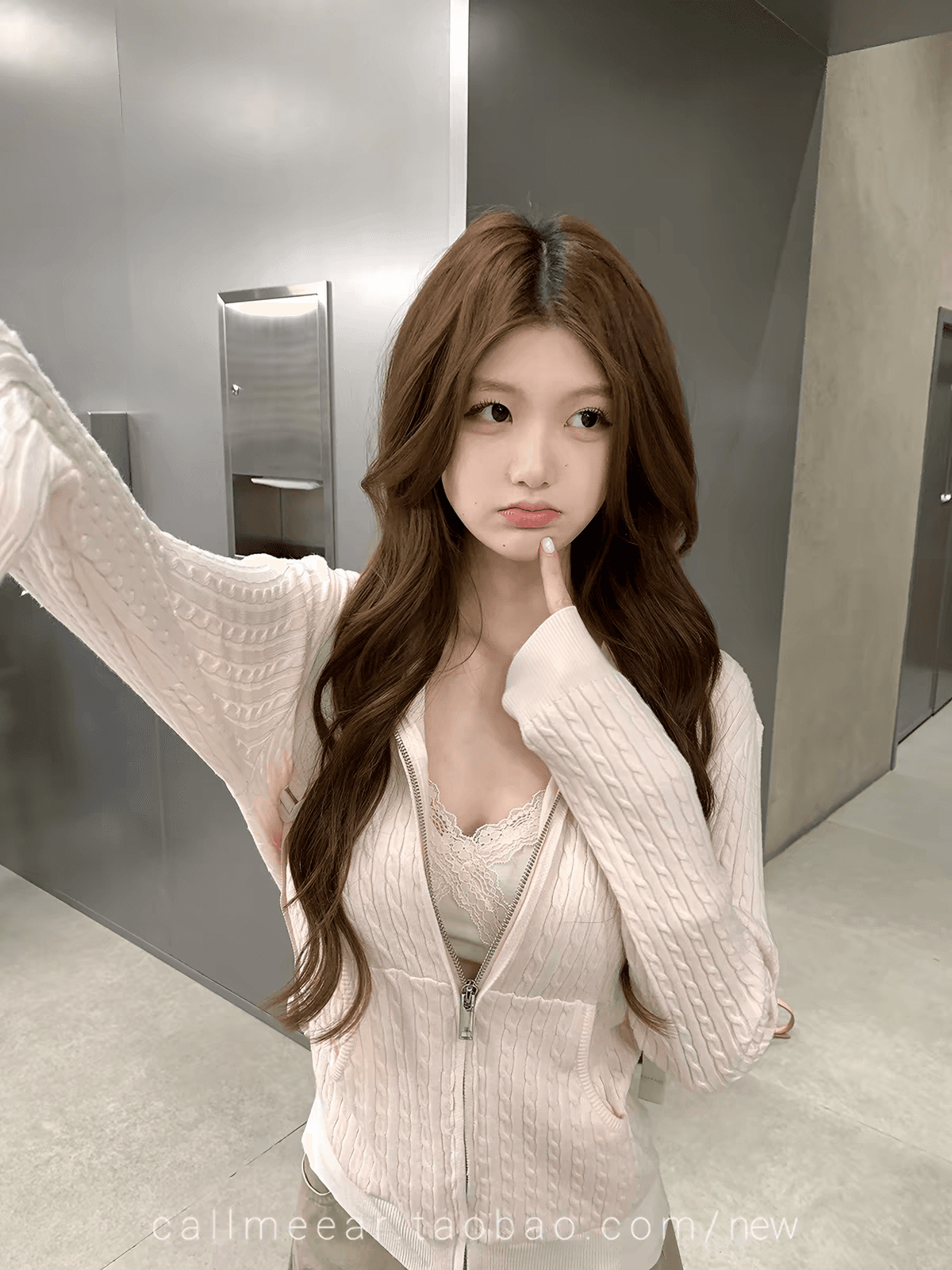 callmeear 후드 꽈배기 모직물 오픈 가디건 오픈 가디건 여성 조기 가을 루즈핏 지퍼 스웨터 코트 상세 이미지 2