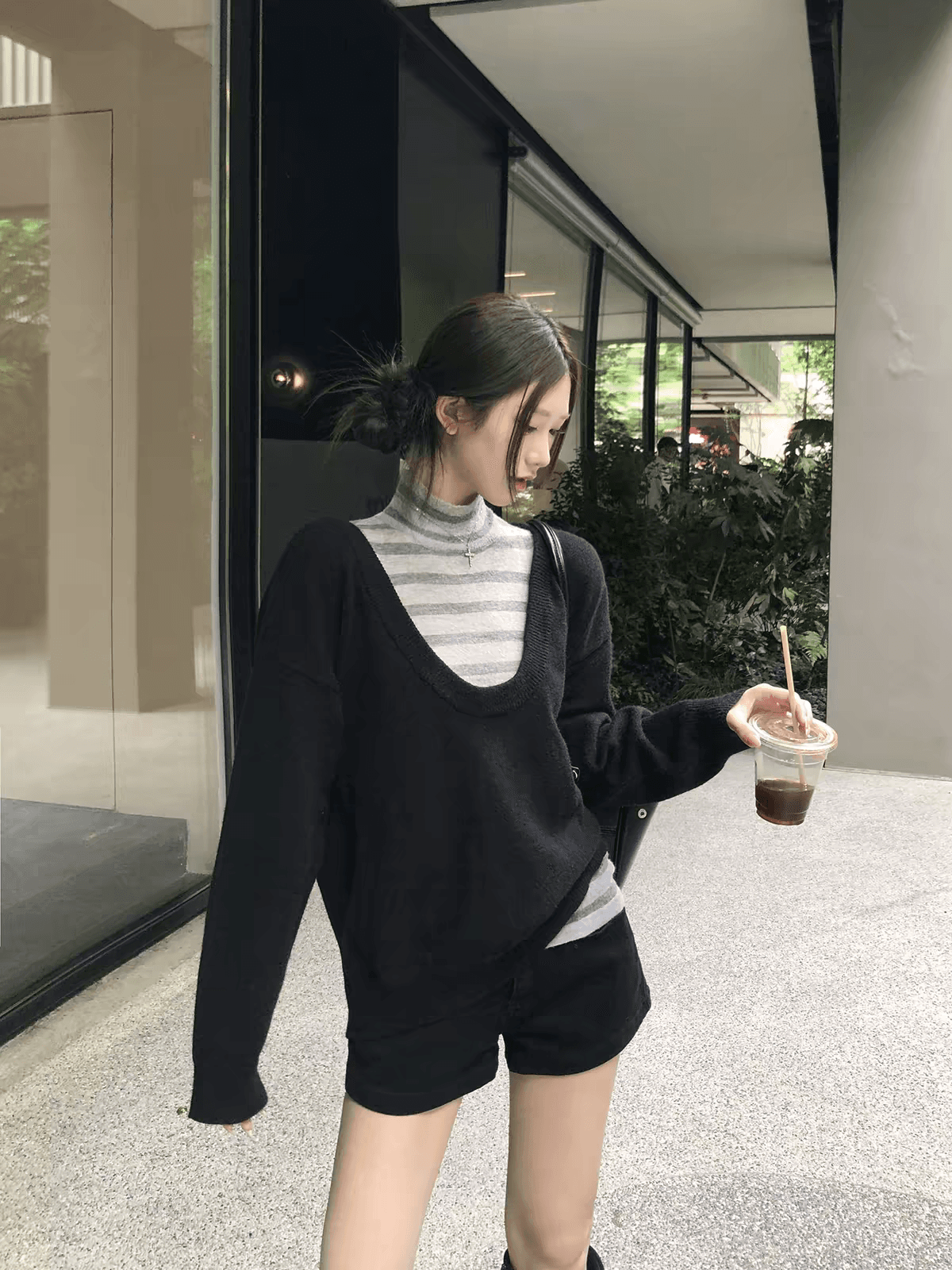 레드 맨 파빌리온 양모 조끼 여성 2026 새로운 가을 인사이드 가져 가라. 반하이넥 몸매 가꾸기 스트라이프 니트 민소매 맨위 여성 이미지 3