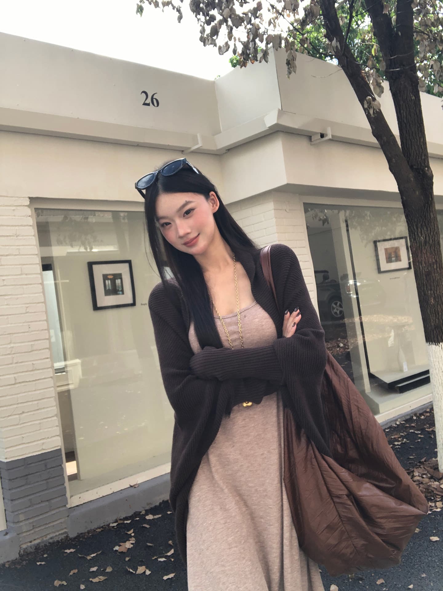 레드 맨 파빌리온 니트 오픈 가디건 여성 한 부서 분위기 센스 가을 착용 잡아라. 의류 느긋한 그레이트 과소 평가 요리 한 스웨터 코트 상세 이미지 4