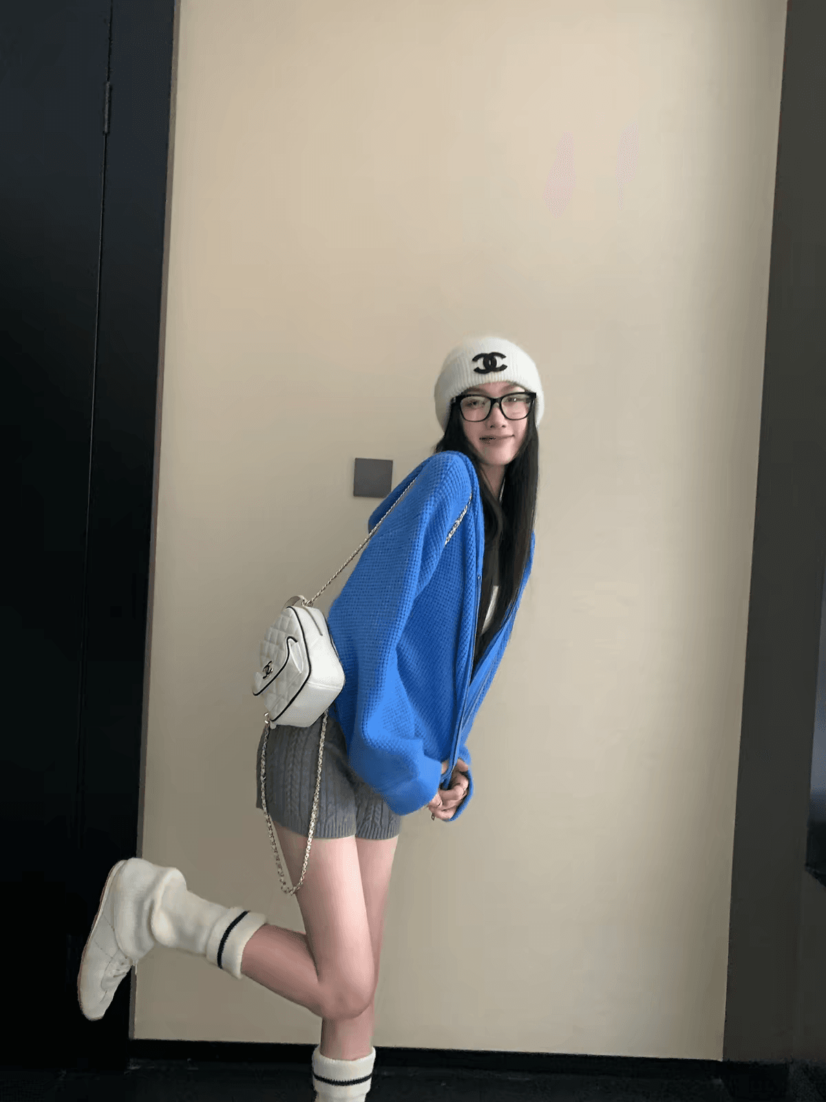 jojo vele 저녁 바람 프롤로그 후아 남편 그리드 후드 니트 오픈 가디건 여성 가을 오래된 돈 바람 스웨터 코트 이미지 3