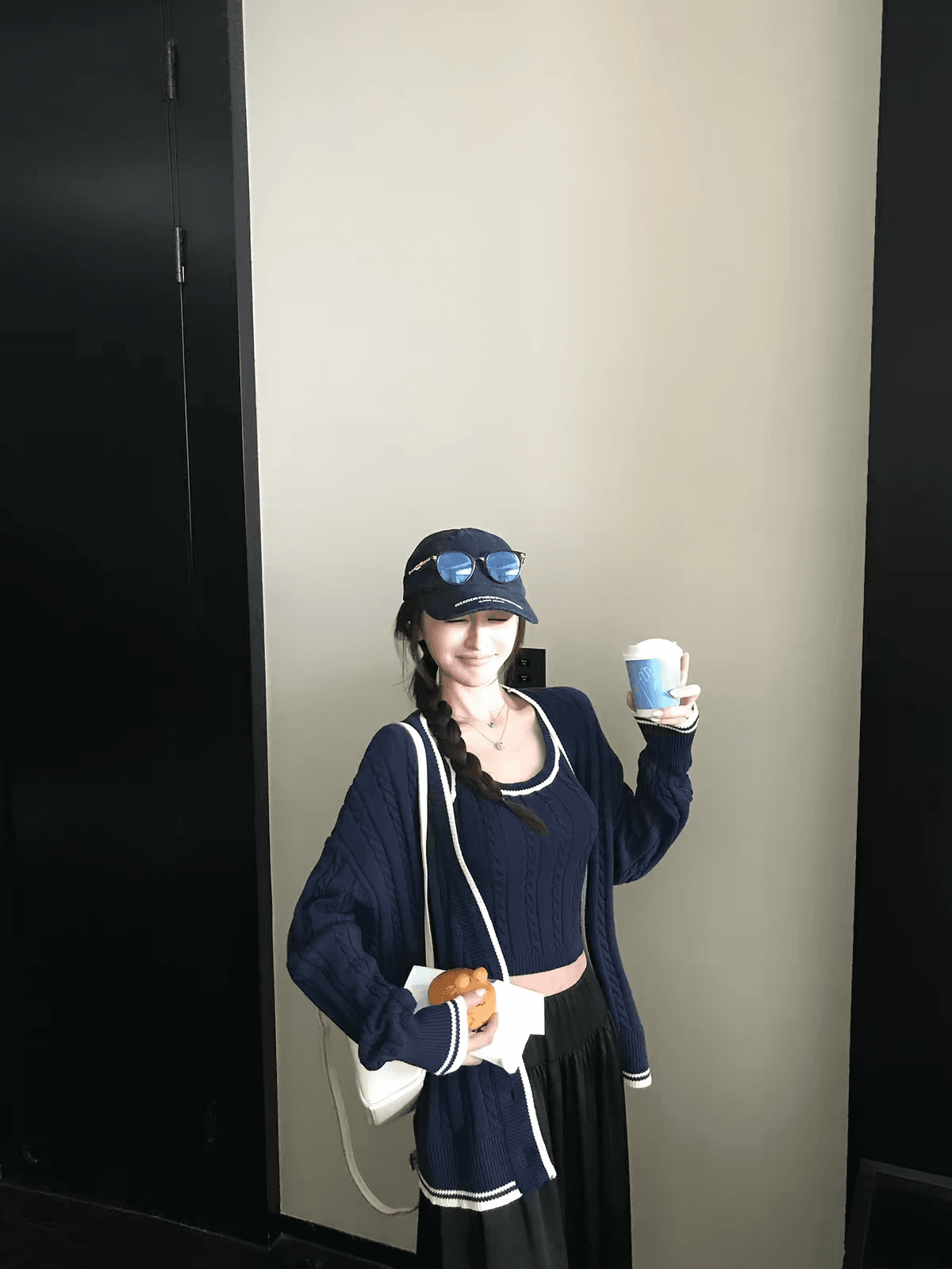 skk store rich 운동 오래된 돈 아메리칸 실 트위스트 꽃 수채화 자수 스웨터 오픈 가디건 조끼 이미지 4
