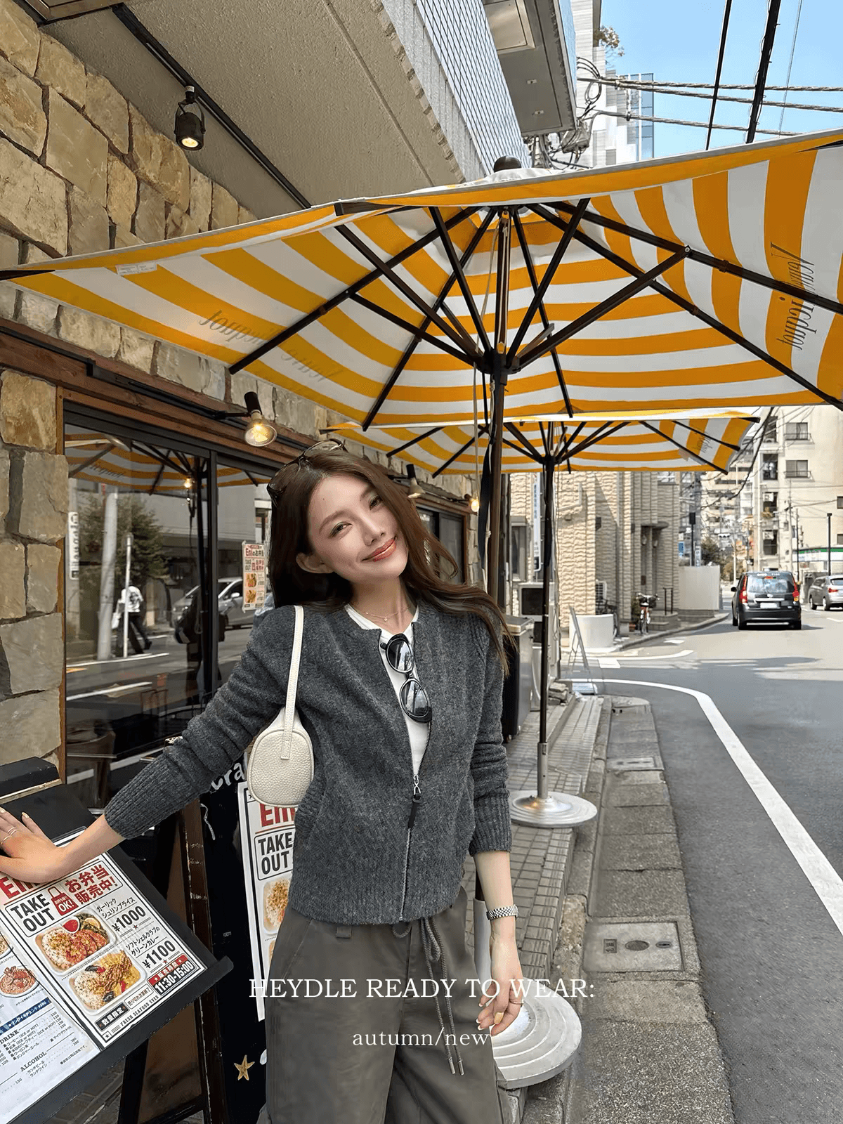 검은 콩 흠 페인 일기 품격 작은 원 칼라 지퍼 니트 오픈 가디건 미니멀리즘 쇼트 스타일 캐주얼 여성 코트 가을 이미지 5