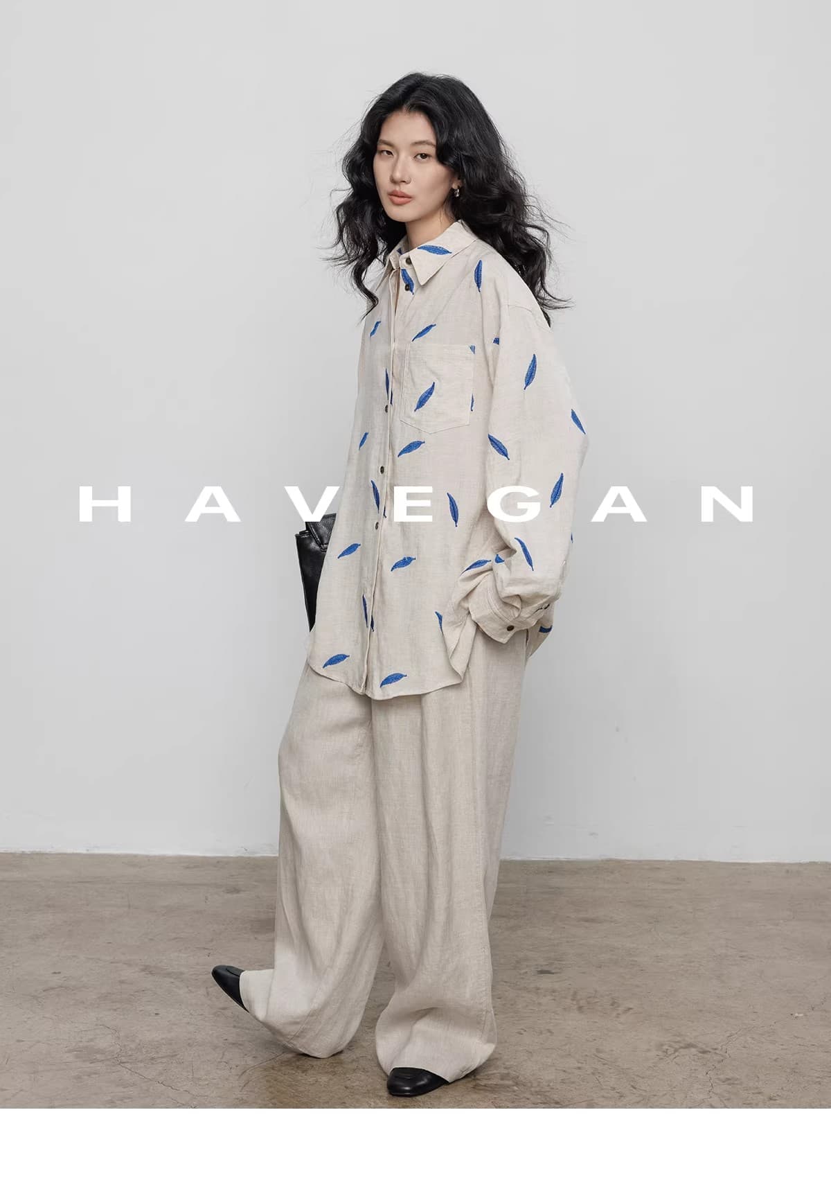 와 객실 havegan 봄 긴팔 자수 주간 실크 라미 여성 셔츠 디자인 센스 2026 새로운 캐주얼 맨위 상세 이미지 17