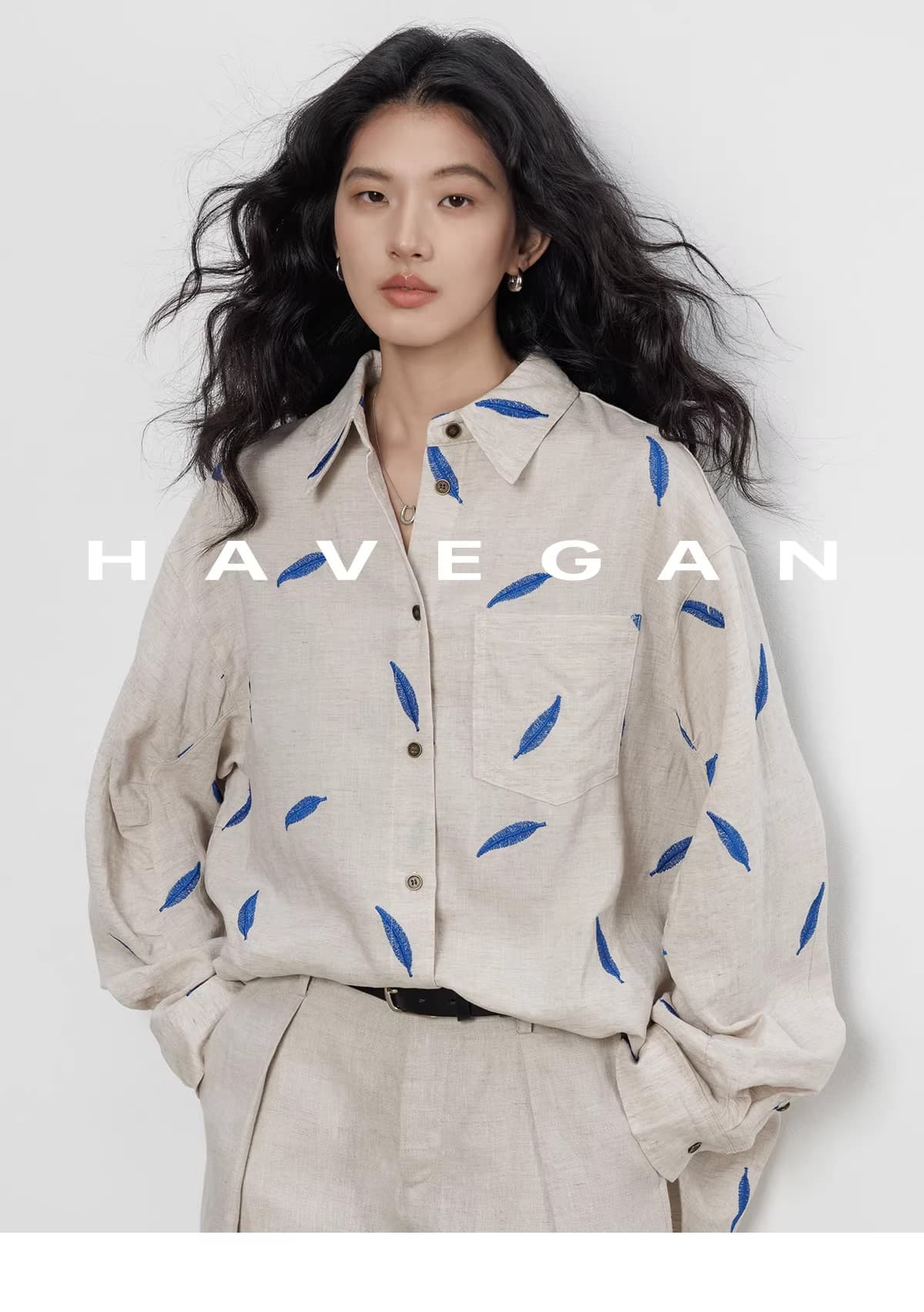 와 객실 havegan 봄 긴팔 자수 주간 실크 라미 여성 셔츠 디자인 센스 2026 새로운 캐주얼 맨위 상세 이미지 20