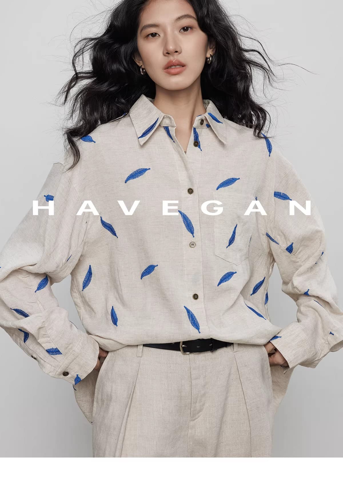 와 객실 havegan 봄 긴팔 자수 주간 실크 라미 여성 셔츠 디자인 센스 2026 새로운 캐주얼 맨위 상세 이미지 30