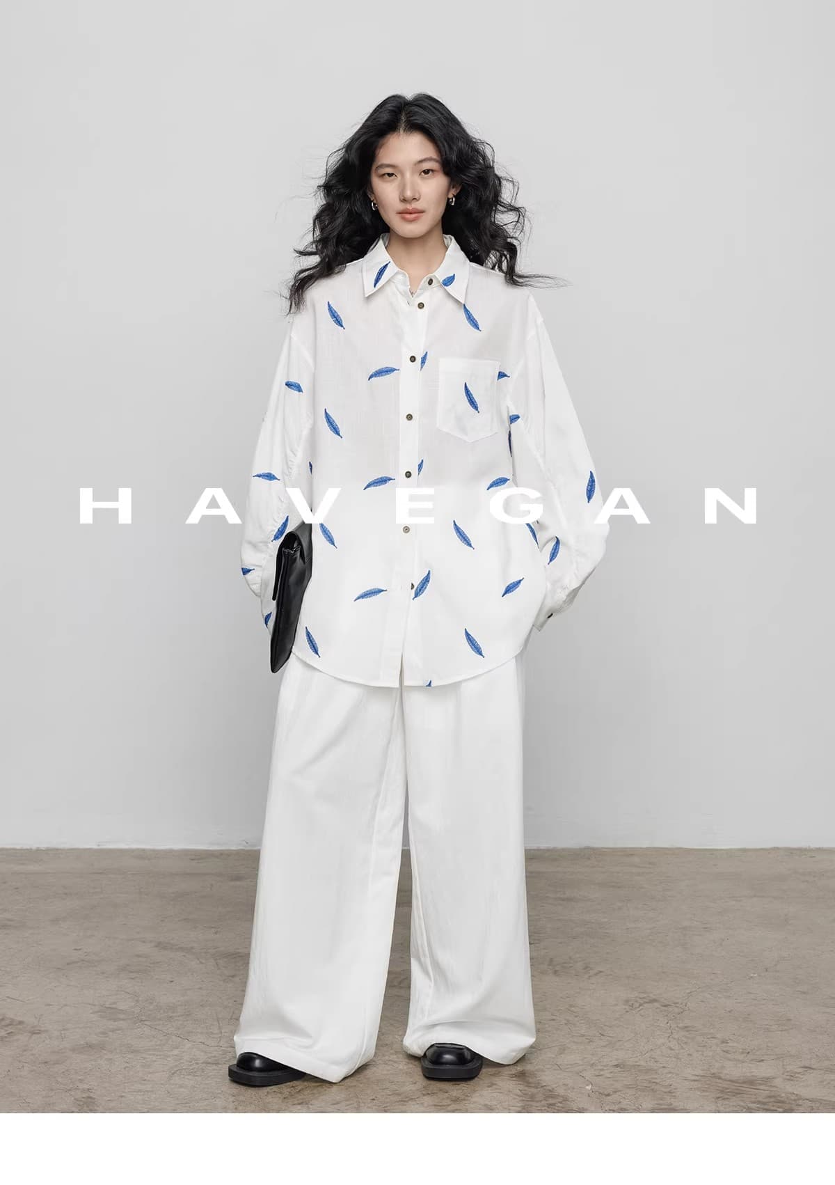 와 객실 havegan 봄 긴팔 자수 주간 실크 라미 여성 셔츠 디자인 센스 2026 새로운 캐주얼 맨위 상세 이미지 38